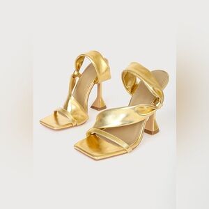 Lulu's Gold Strappy Heels
